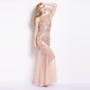 Langes rosa Vintage-Kleid aus den 1920er Jahren