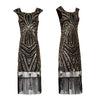 1920er Jahre Retro-Schwarz-Gold-Vintage-Kleid