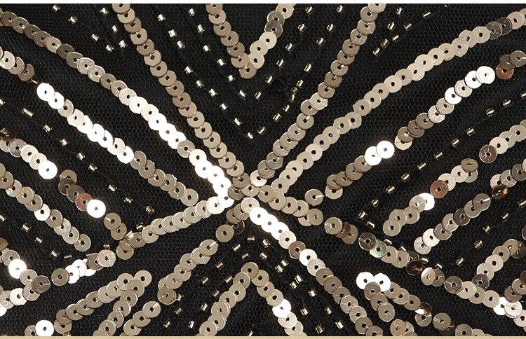 1920er Jahre Retro-Schwarz-Gold-Vintage-Kleid