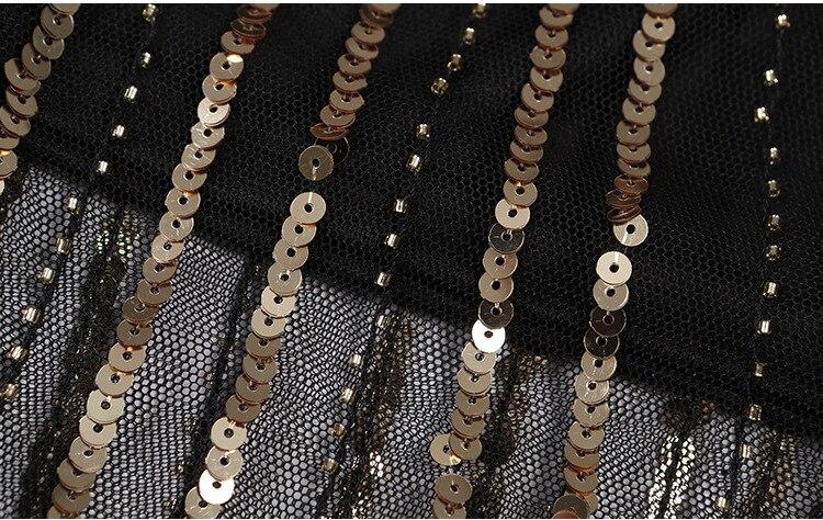 1920er Jahre Retro-Schwarz-Gold-Vintage-Kleid