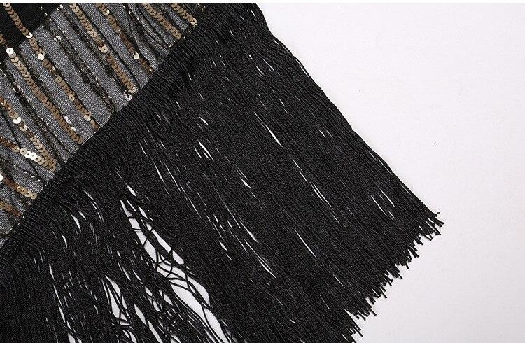 1920er Jahre Retro-Schwarz-Gold-Vintage-Kleid