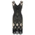 Schwarzgoldenes Pailletten-Vintage-Kleid aus den 1920er Jahren