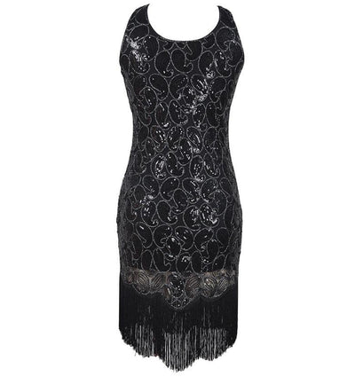 Sexy schwarzes Vintage-Kleid aus den 1920er Jahren