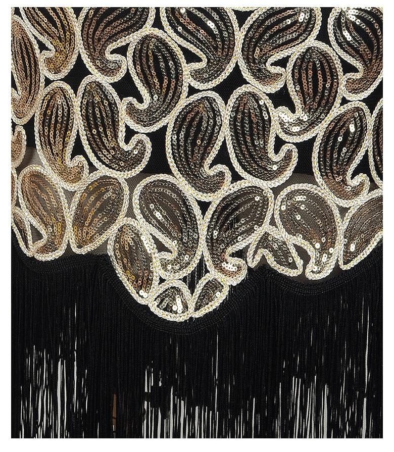 Sexy schwarzgoldenes Vintage-Kleid aus den 1920er Jahren