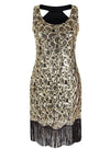 Sexy schwarzgoldenes Vintage-Kleid aus den 1920er Jahren