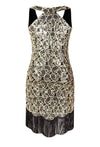 Sexy schwarzgoldenes Vintage-Kleid aus den 1920er Jahren