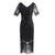 Schwarzes Spitzenkleid im Stil der 20er Jahre