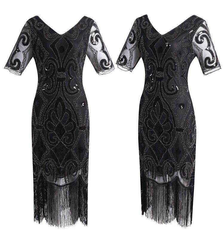 Kleid aus 1920er-Jahren mit Pailletten und Spitze