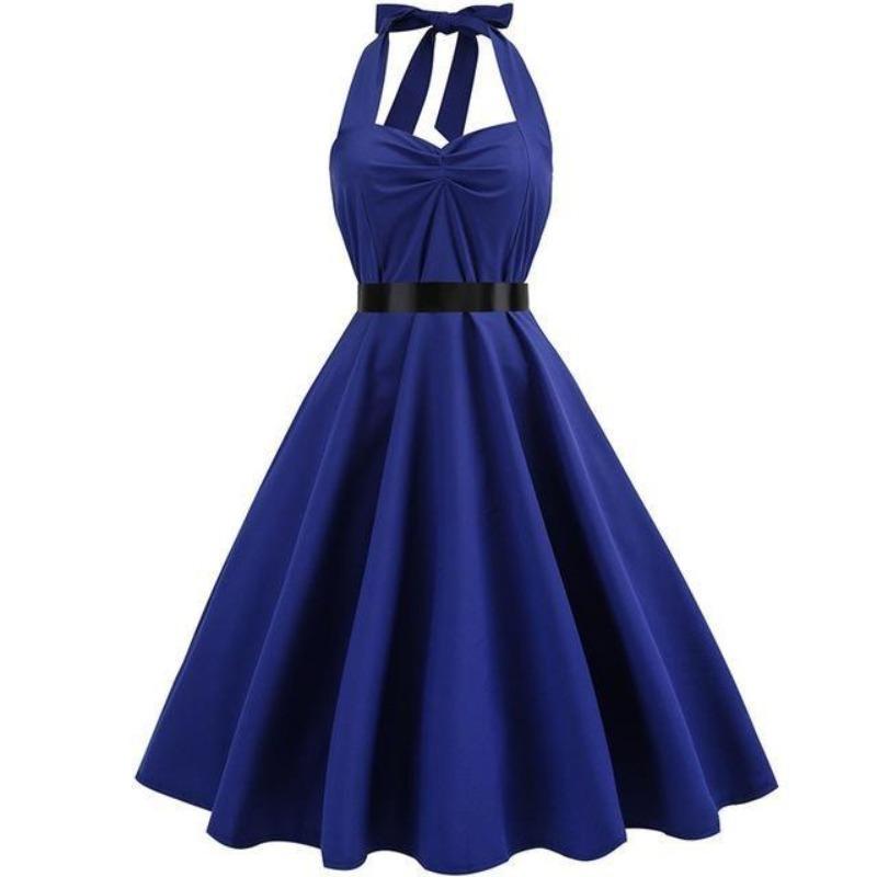 Marineblaues Vintage-Kleid