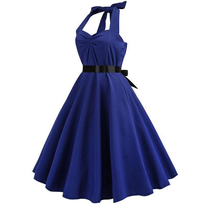 Marineblaues Vintage-Kleid
