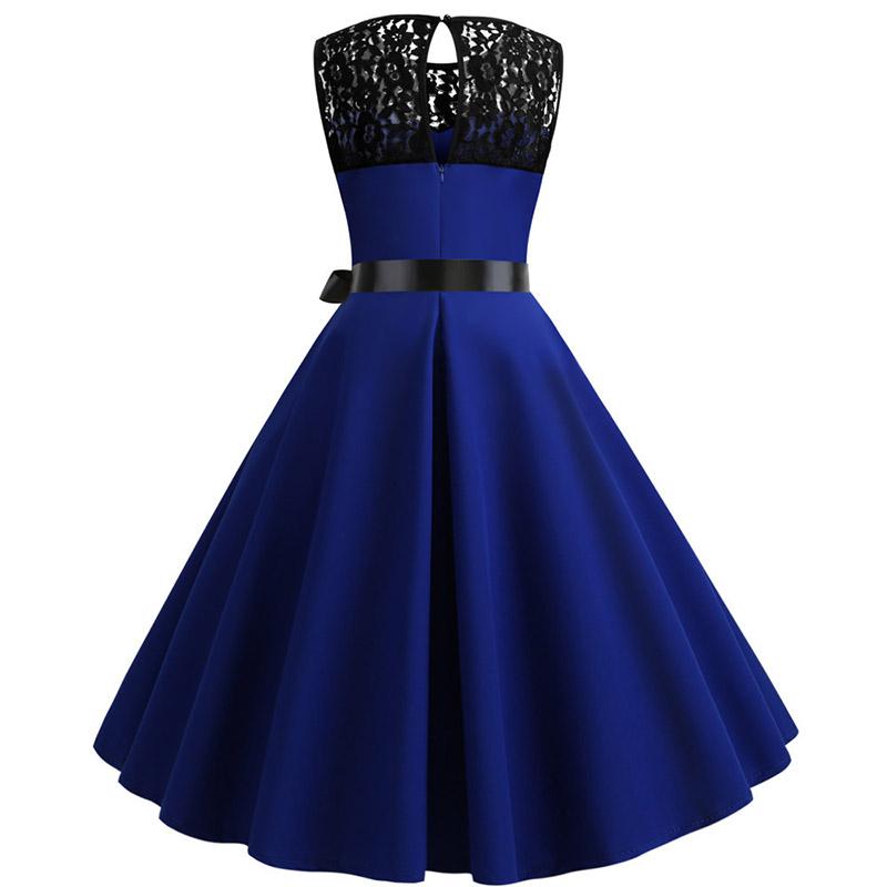 Blaues Vintage-Spitzenkleid