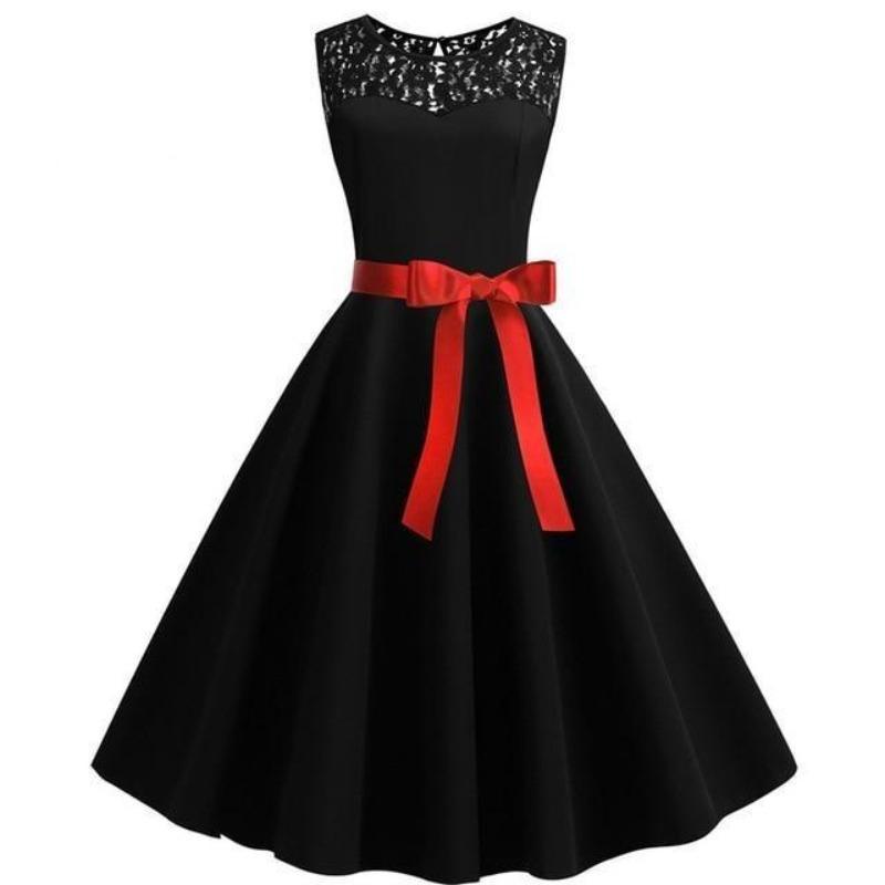 Vintage-Kleid aus schwarzer Spitze