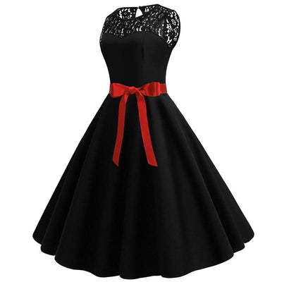 Vintage-Kleid aus schwarzer Spitze