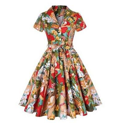 60er-Jahre-Pin-up-Vintage-Kleid in Übergröße