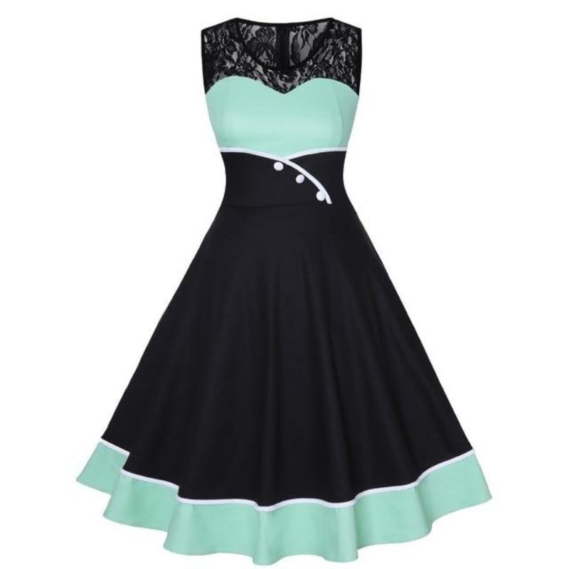 Plus-Size-Vintage-Kleid aus pastellfarbener Spitze