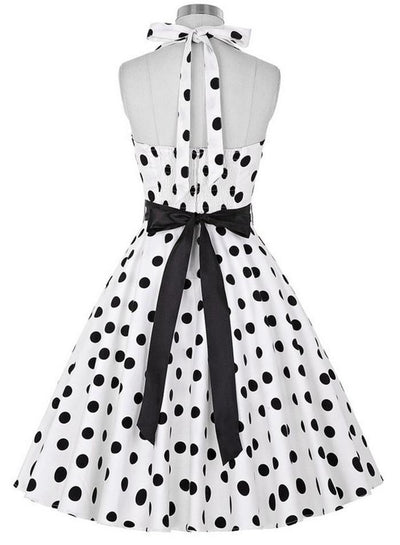 Schwarz-weißes Vintage-Kleid