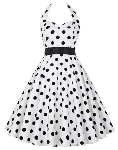 Schwarz-weißes Vintage-Kleid