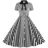 Vintage Retro Schwarz-Weiß-Kleid