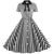 Vintage Retro Schwarz-Weiß-Kleid