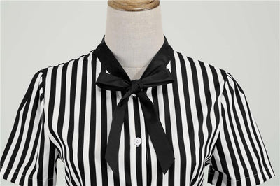 Vintage Retro Schwarz-Weiß-Kleid