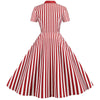 Vintage Retro Gestreiftes Kleid Rot