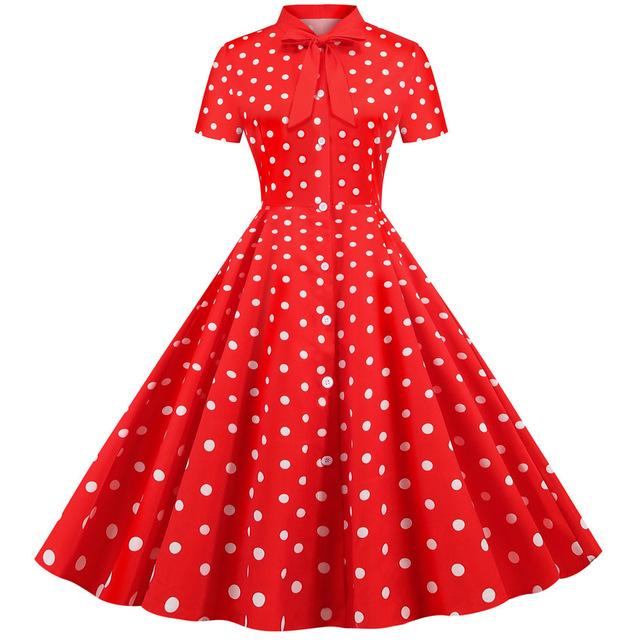 Rotes Retro-Vintage-Kleid