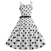 Weiß gepunktetes Rockabilly-Vintage-Kleid