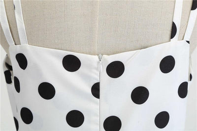 Weiß gepunktetes Rockabilly-Vintage-Kleid