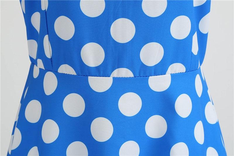 Vintage Blaues Polka Dot Rockabilly Kleid