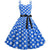 Vintage Blaues Polka Dot Rockabilly Kleid