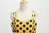 Gepunktetes gelbes Rockabilly-Vintage-Kleid