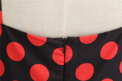 Vintage Rockabilly Kleid Schwarz Rote Punkte