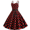 Vintage Rockabilly Kleid Schwarz Rote Punkte
