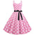 Gepunktetes rosafarbenes Rockabilly-Vintage-Kleid
