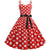 Vintage Rotes Rockabilly-Kleid mit weißen Punkten