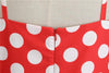 Vintage Rotes Rockabilly-Kleid mit weißen Punkten