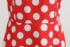Vintage Rotes Rockabilly-Kleid mit weißen Punkten
