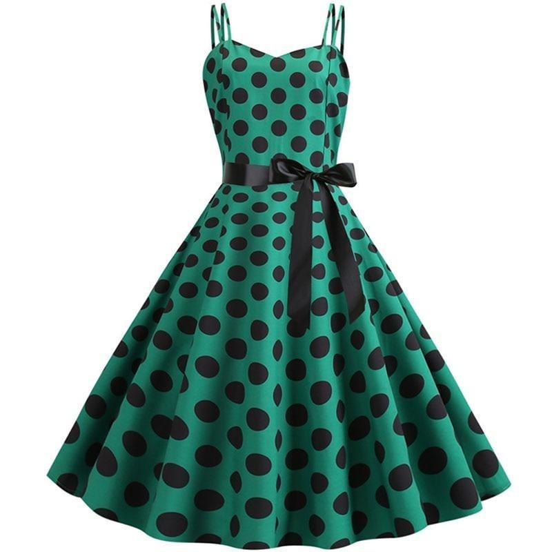 Vintage Rockabilly Kleid Grüne Erbsen