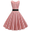Rotes und weißes Vintage-Kleid