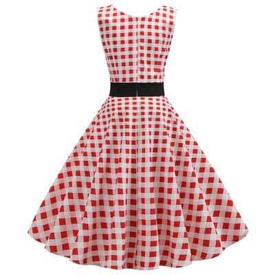 Rotes und weißes Vintage-Kleid