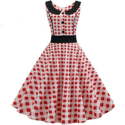 Rotes und weißes Vintage-Kleid