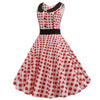 Rotes und weißes Vintage-Kleid