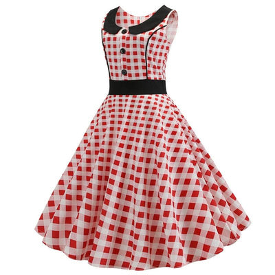 Rotes und weißes Vintage-Kleid