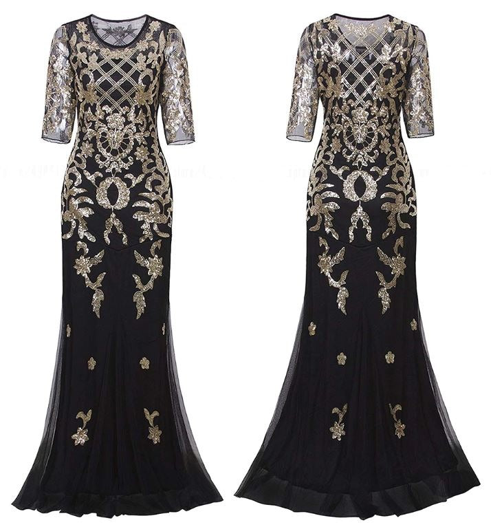Plus Size 1920er Jahre Kleid Gold