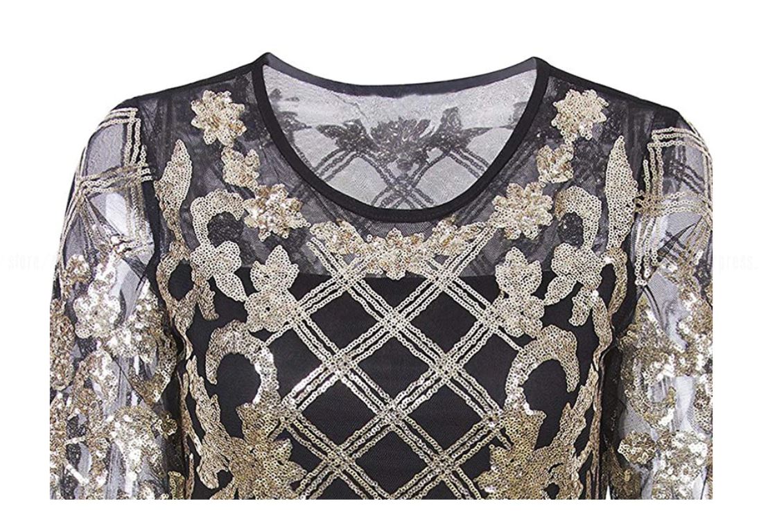 Plus Size 1920er Jahre Kleid Gold