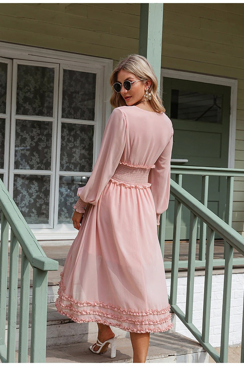 Vintage langes Chiffonkleid