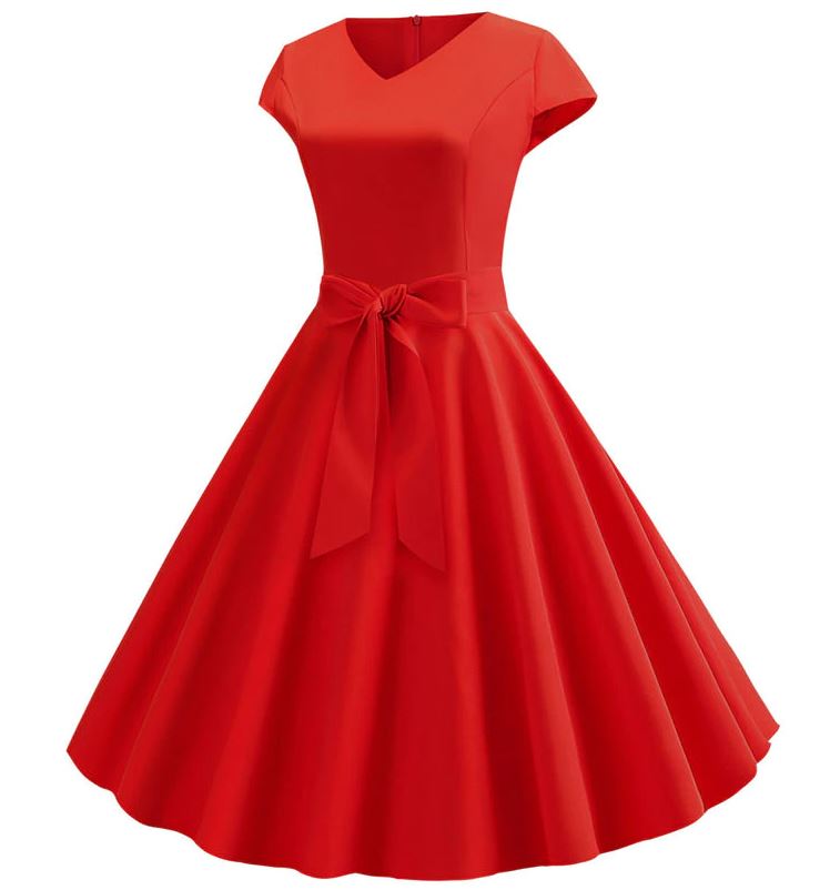 Rotes romantisches Vintage-Kleid