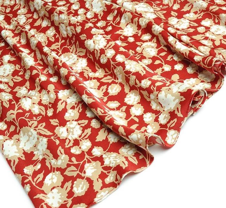 Vintage 40er Jahre Blumenkleid Rot