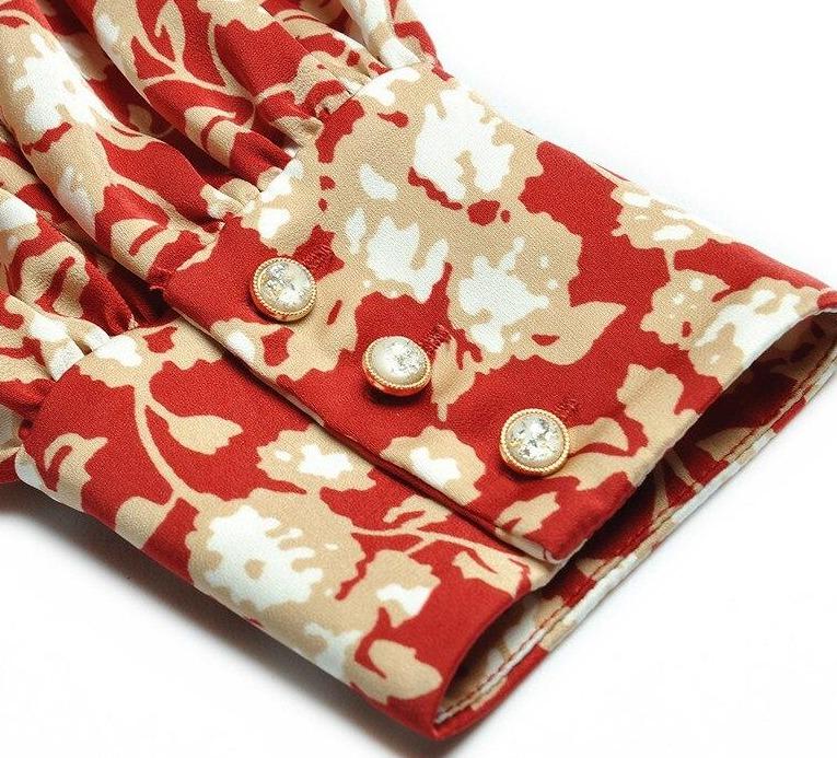 Vintage 40er Jahre Blumenkleid Rot